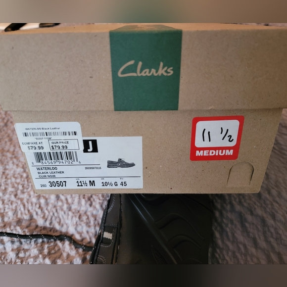 Clarks Black Boat Shoes - Picture 4 of 6